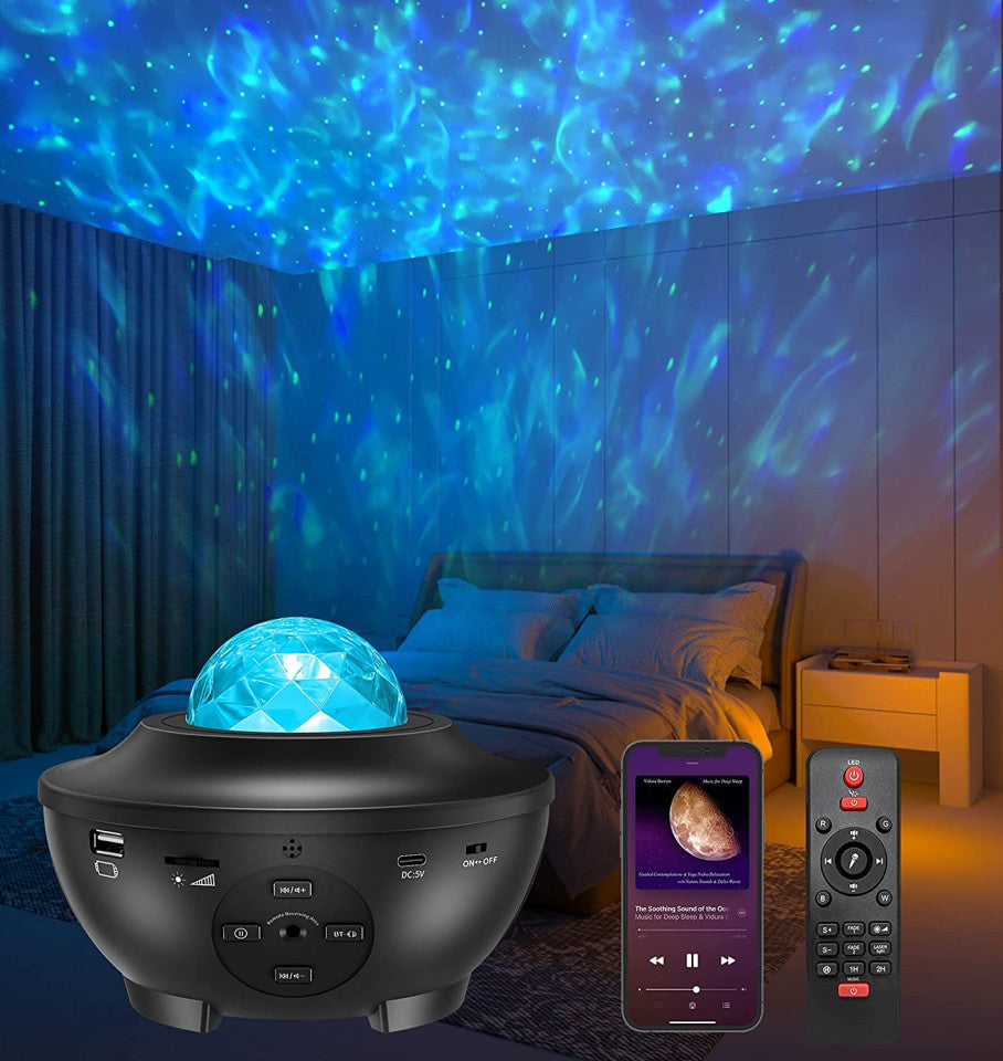 LED projektor 'Galaxy Projector' s reproduktorem a dálkovým ovládáním