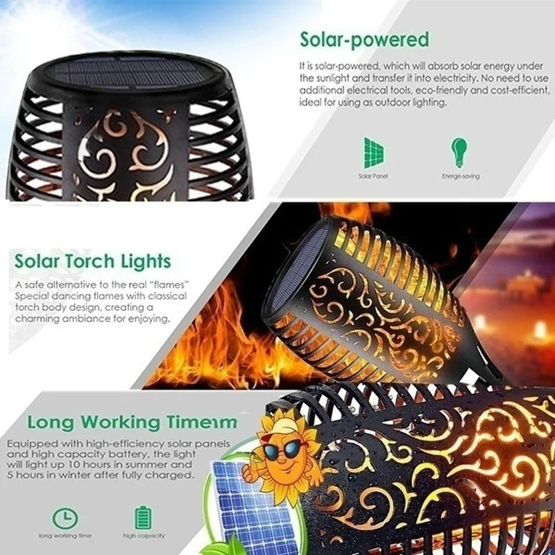 SET 10 kusů LED dort se solárním panelem, efekt plamene, orientální design, výška 52 cm