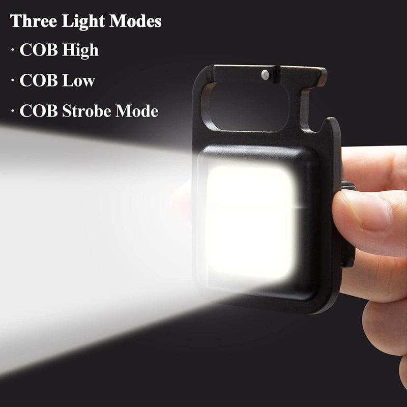 Mini LED svítilna Keychain Light Multifunkční přenosné COB svítilny Camping USB nabíjecí světla Rybářská pracovní lucerna 1+1