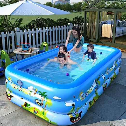 Nafukovací bazén pro děti i dospělé, se 3 vrstvami a dvojitým dnem - 3 velikosti