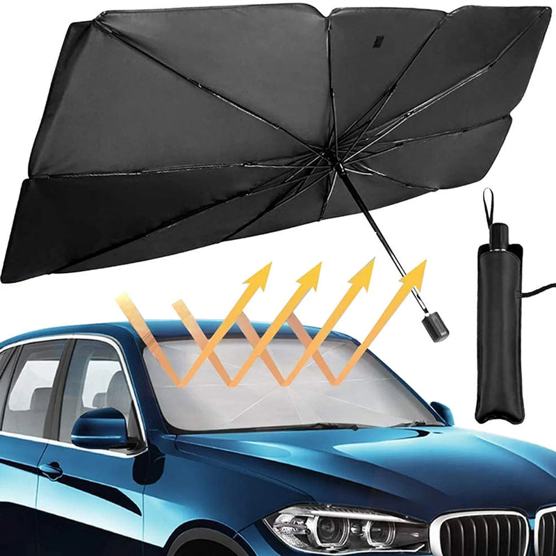 Skládací sluneční clona deštníkového typu na čelní sklo automobilu