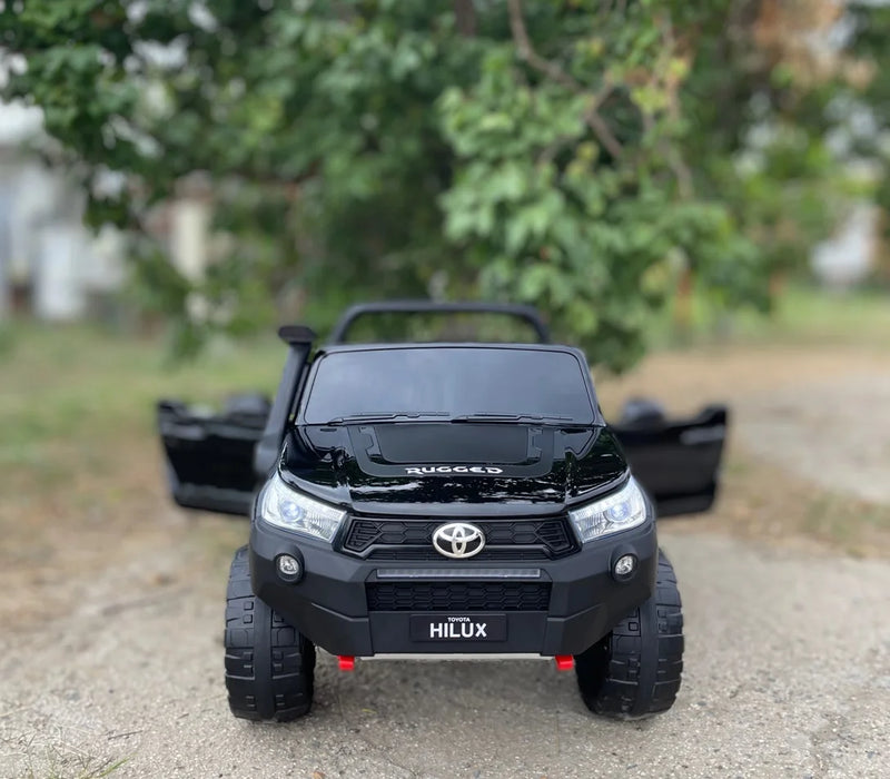 Elektrické dětské auto Toyota Hilux | Licencované | 4x4 | Kola z pěnové EVA hmoty | Kožené sedadlo | 180W | 12V | Černá