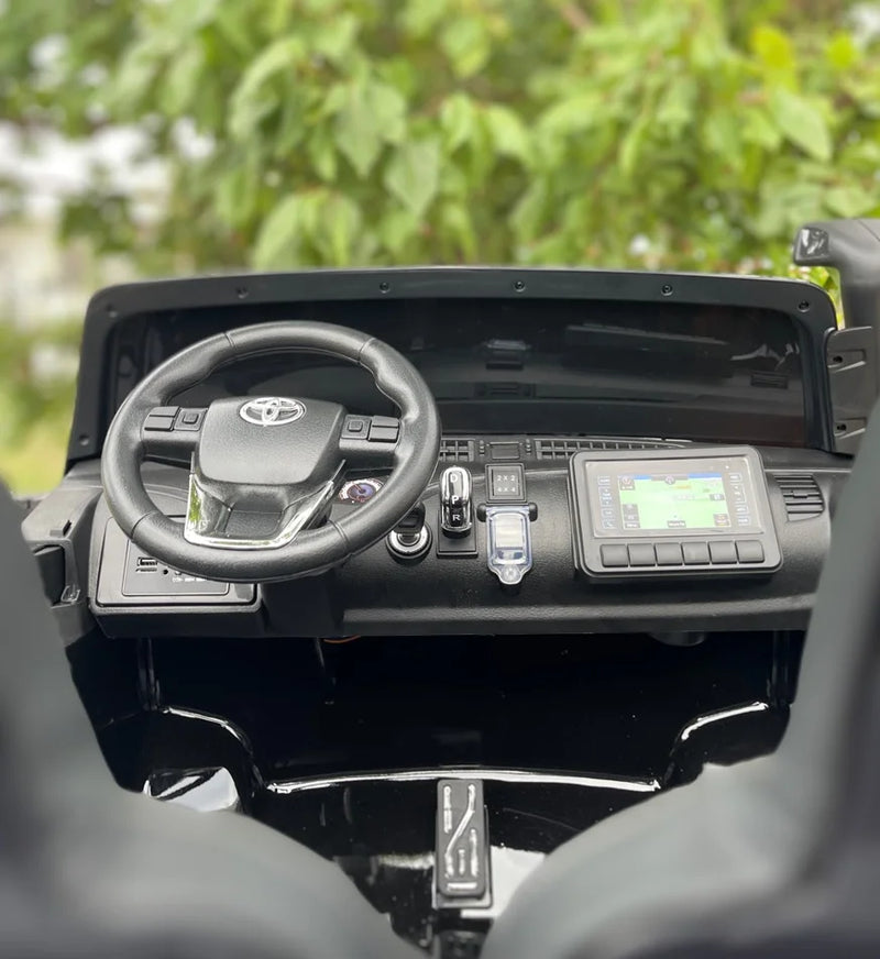 Elektrické dětské auto Toyota Hilux | Licencované | 4x4 | Kola z pěnové EVA hmoty | Kožené sedadlo | 180W | 12V | Černá
