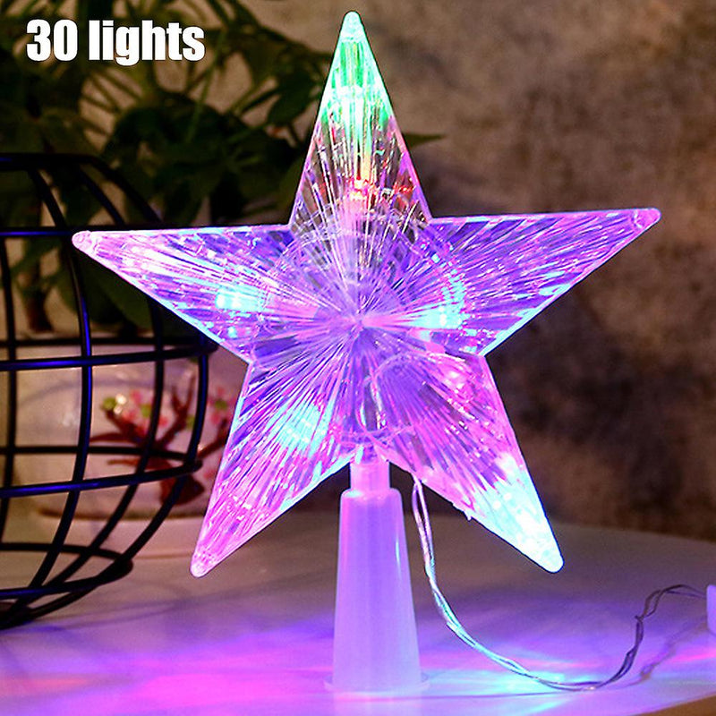 LED hvězda na vrchol stromu, vícebarevná, 10/15 LED