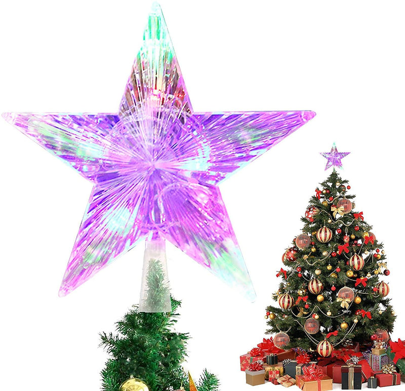LED hvězda na vrchol stromu, vícebarevná, 10/15 LED