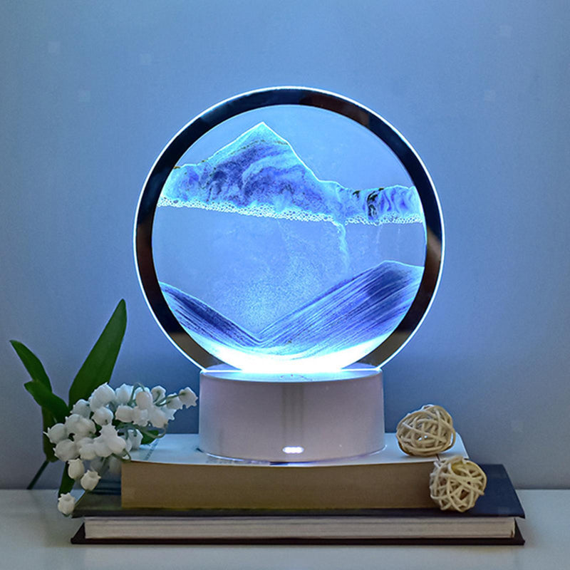 3D dekorativní lampa typu přesýpacích hodin, tekutý písek, Moving Sand Art