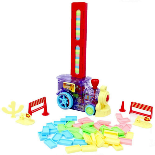 Vzdělávací hra - Domino Train s 80 dílky, vícebarevná