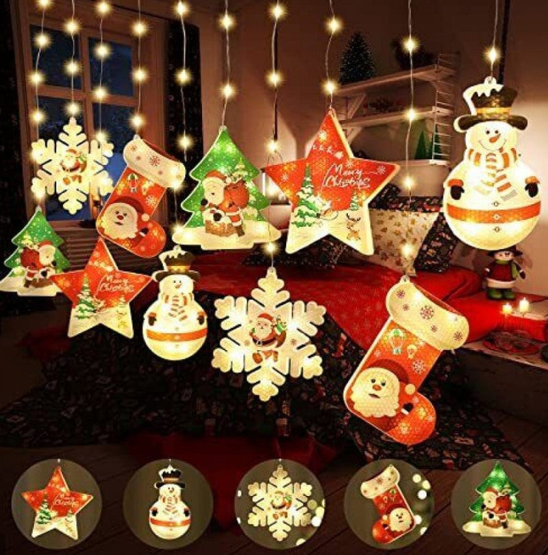 Vánoční instalace s 5 malovanými figurkami, 8 světelnými hrami, 3M