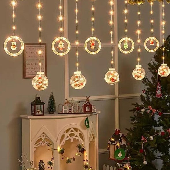 Vánoční instalace, 10 LED figurek, 3 M, teplá bílá / vícebarevná