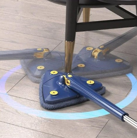 Inovativní mop CleanMaster, ruční, nastavitelný, 360 rotace, trojúhelník, modrý