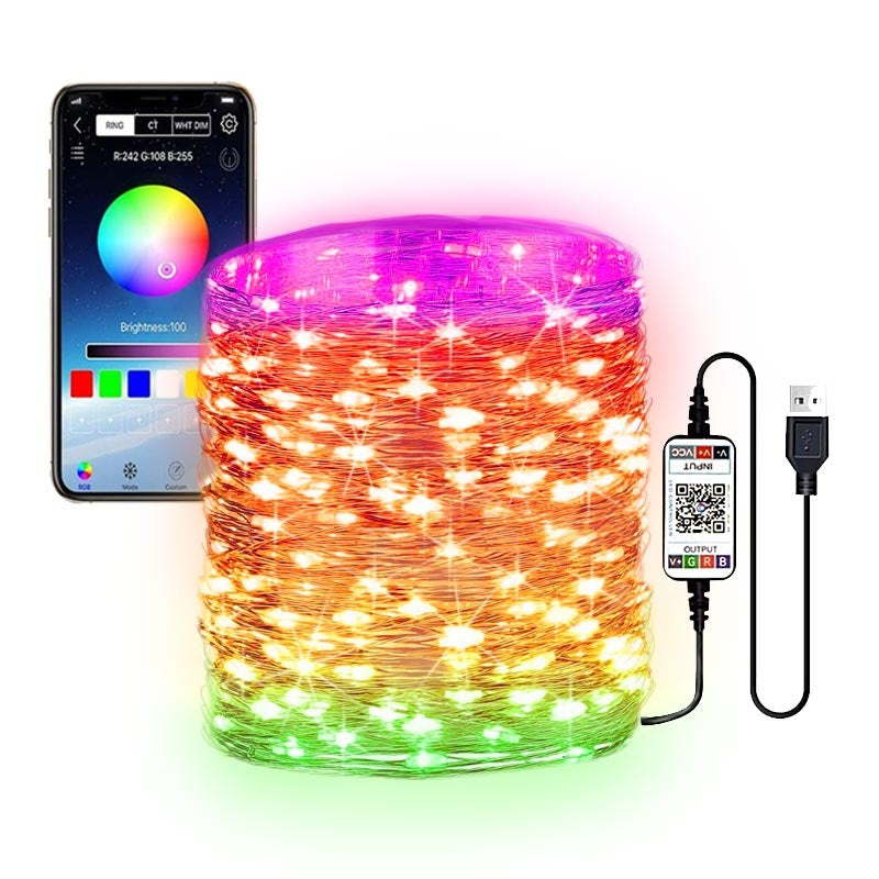 Inteligentní instalace RGB se světly typu žárovky a ovládáním Bluetooth prostřednictvím aplikace