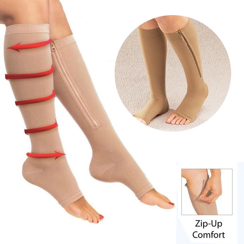 Ponožky Zip Sox se zipem, pro stimulaci krevního oběhu, antivarikózní, univerzální velikost