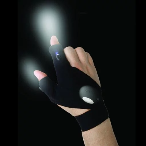 Rukavice se 2 prsty a LED světly pro práci