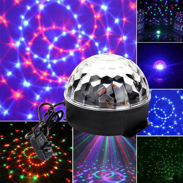 Disco Magic Crystall Ball s RGB LED, reproduktorem, USB, kartou, přehráváním hudby, rotující světelnou hrou